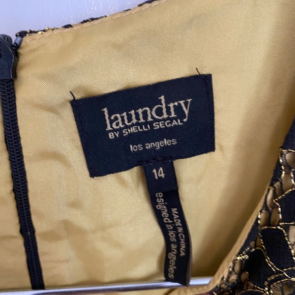 New Laundry by Shelli Segal black/gold dress - Picture 4 of 4